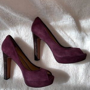 Coach platform peep toe pumps